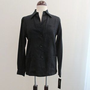 Lafayette 148 Women's Navy 100% Cotton Linen Jacket Size 2